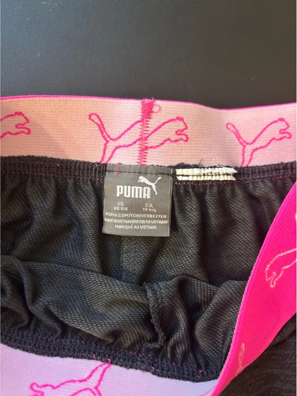 Puma girl shorts size 5